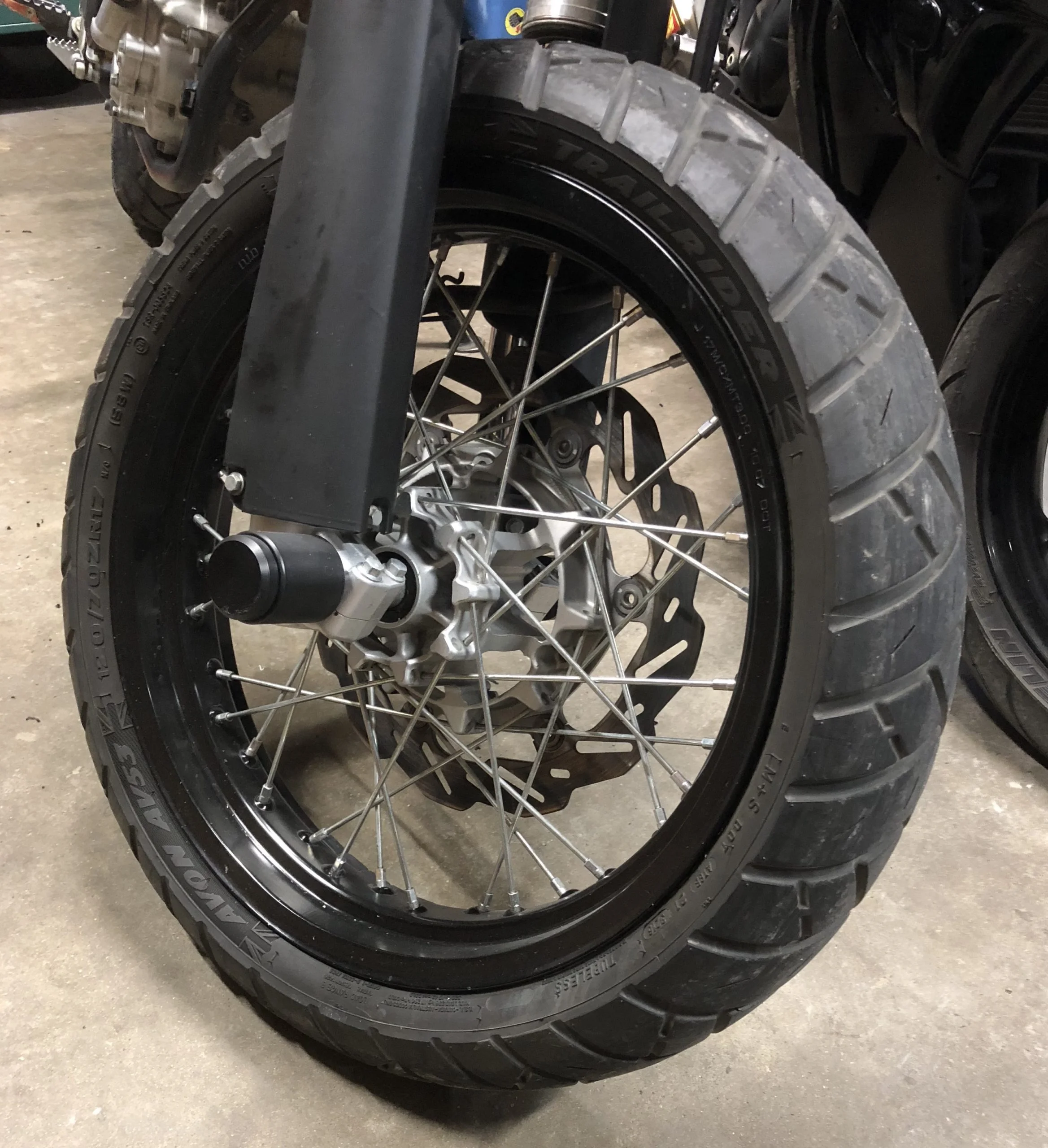 Axle slider for Yamaha WR250X motorcycle from outlaw stunt parts